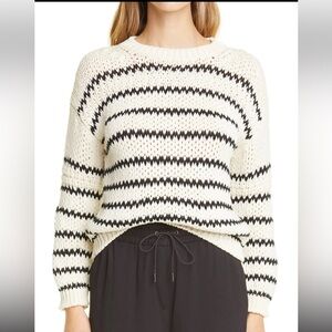 Fabiana Filippi Striper Cotton Blend White and Black Sweater Size M